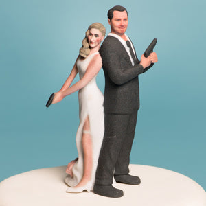 Custom Super Sexy Spy Wedding Cake Topper Figure